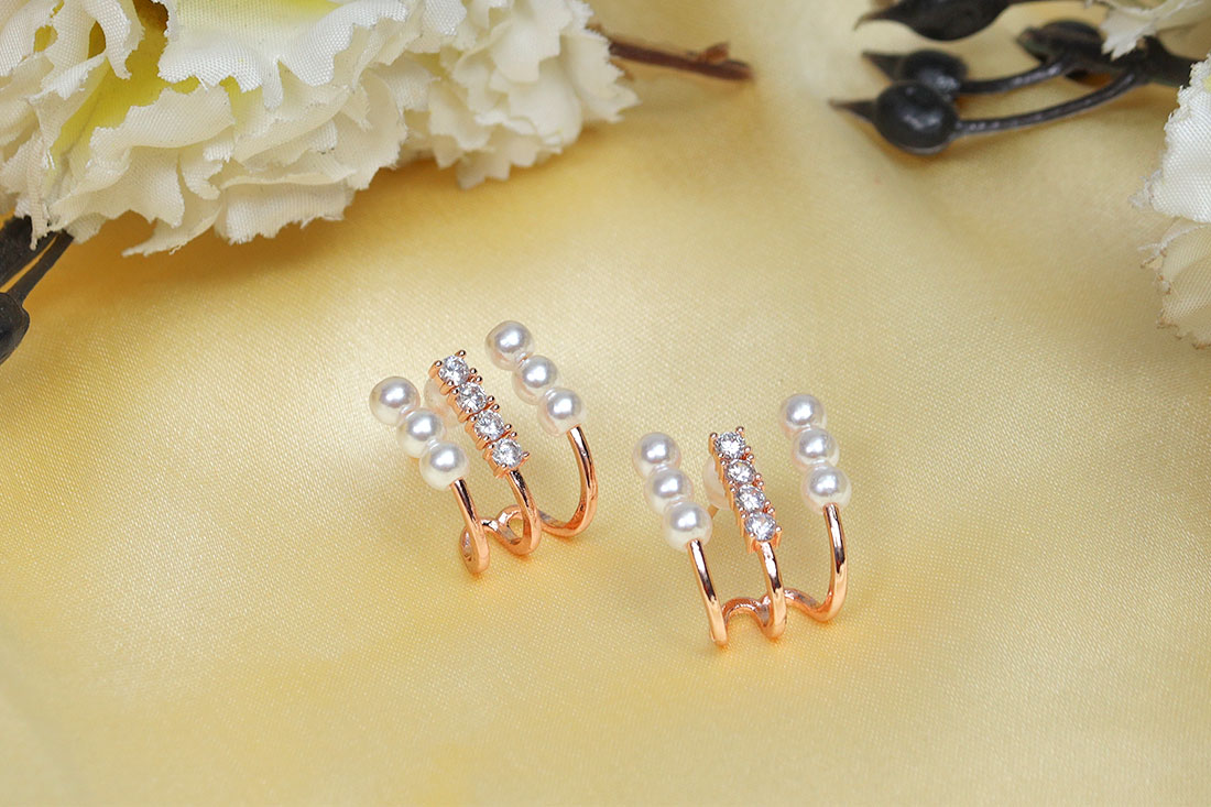 Fancy Rose Golden Zerconia Studs