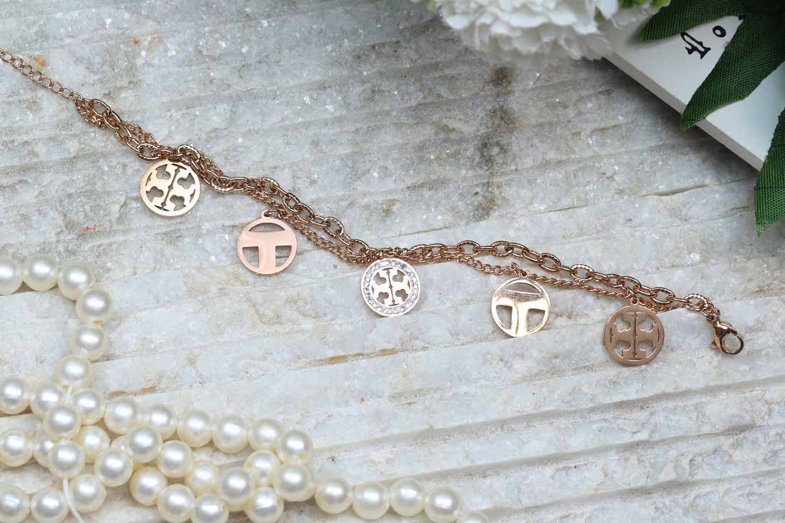 Rose Gold Multistrand Charm Bracelet