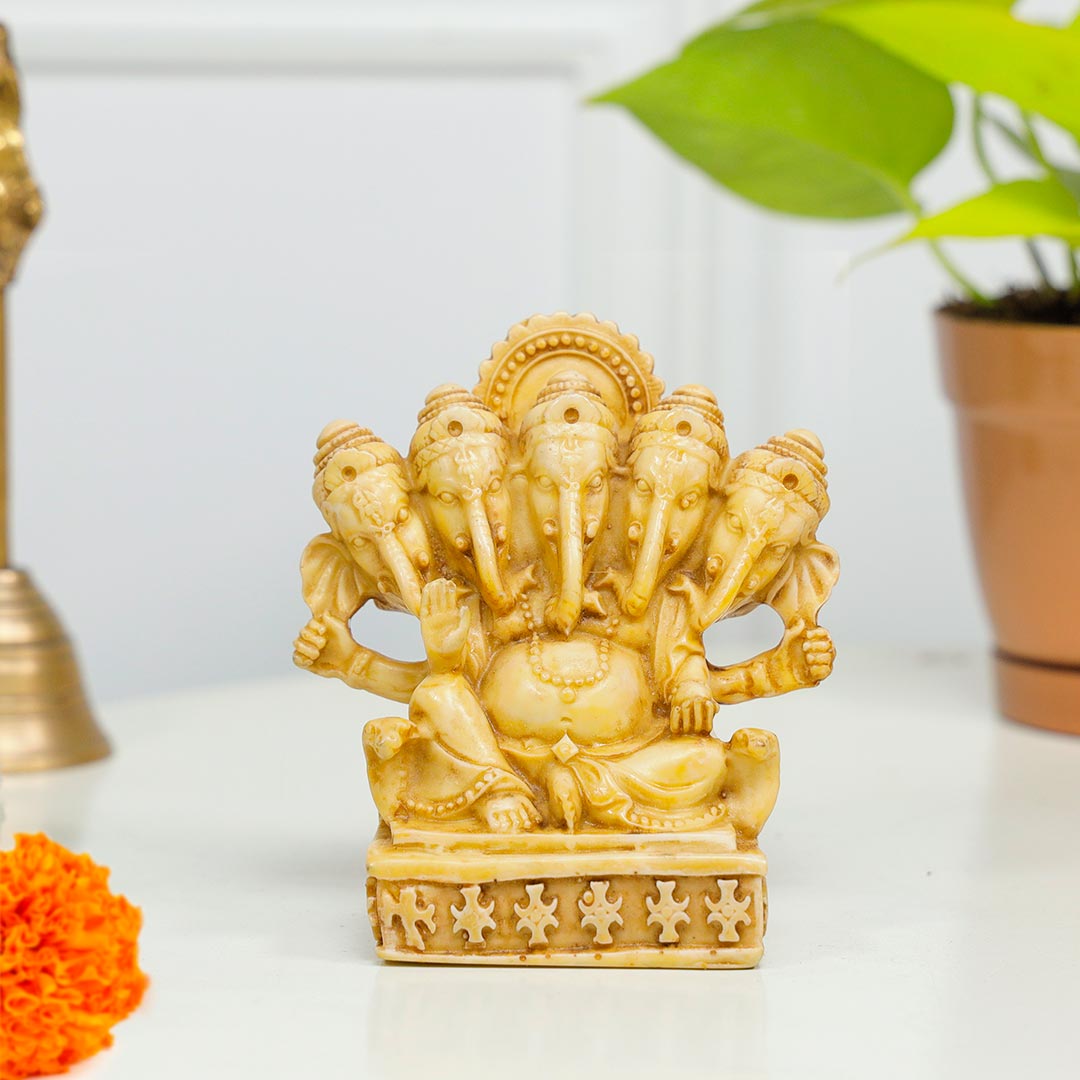 Abundant Love Panchamukhi Ganesha And Money Plant