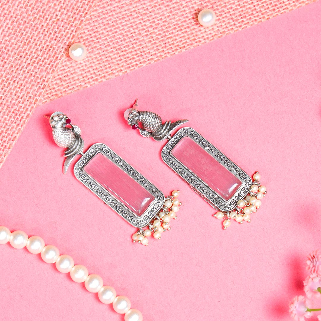 Affordable Pink Love Silver Replica Earrings