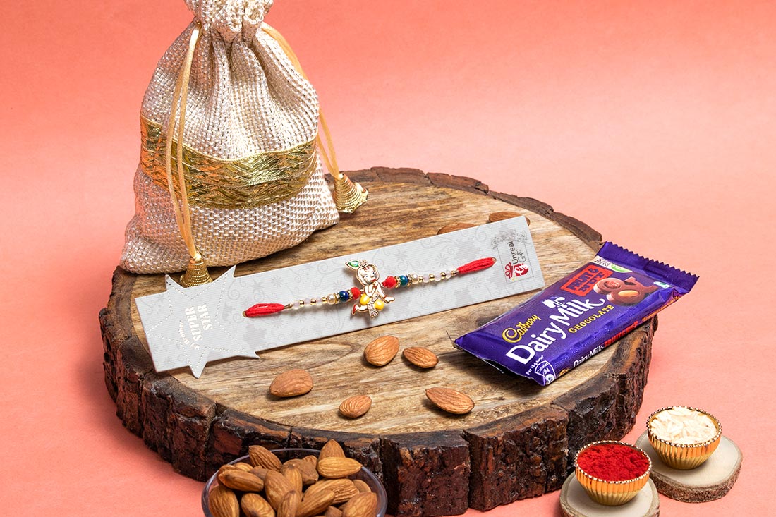 Bal Gopala Rakhi With Dry Fruits