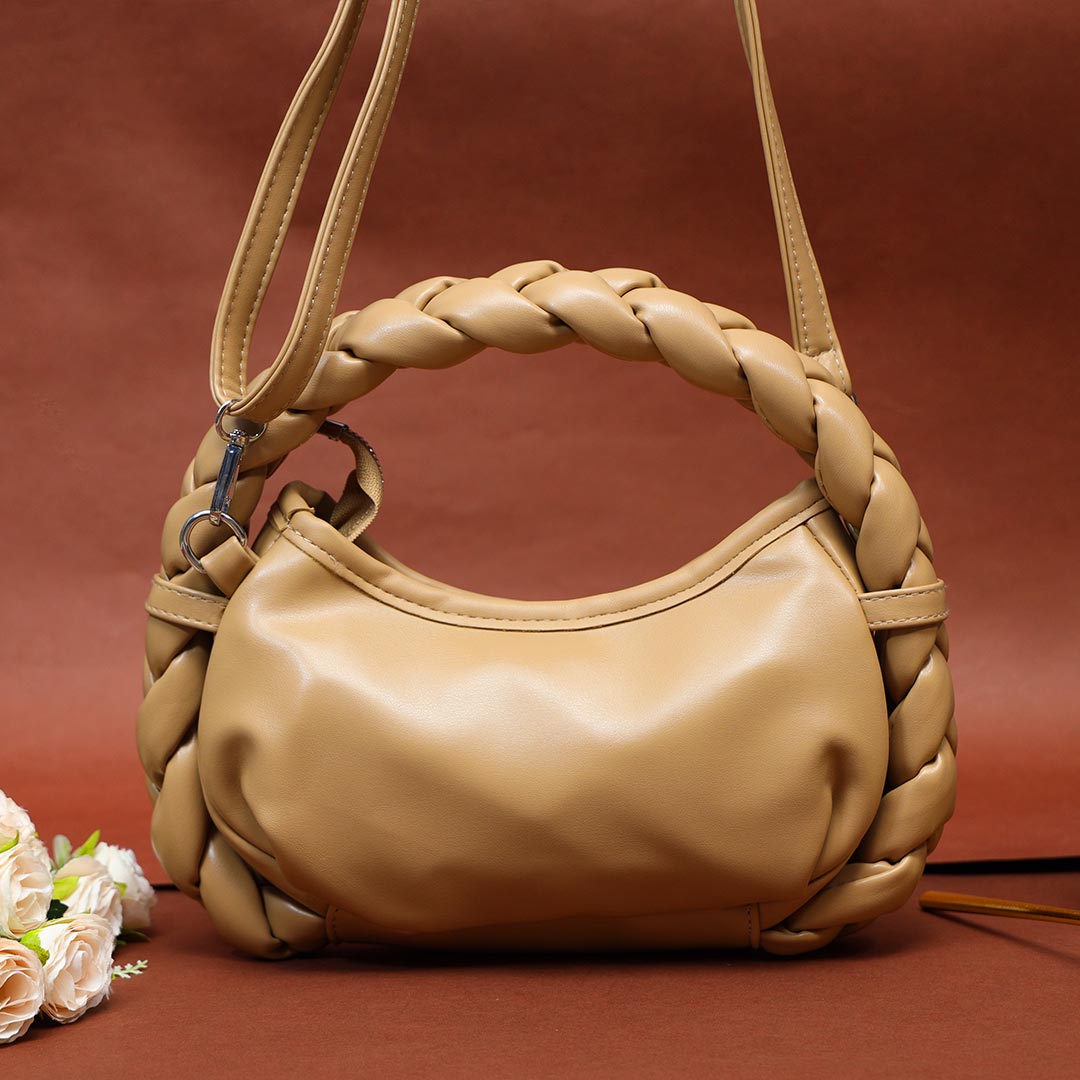 Beige Single Compartment Purse