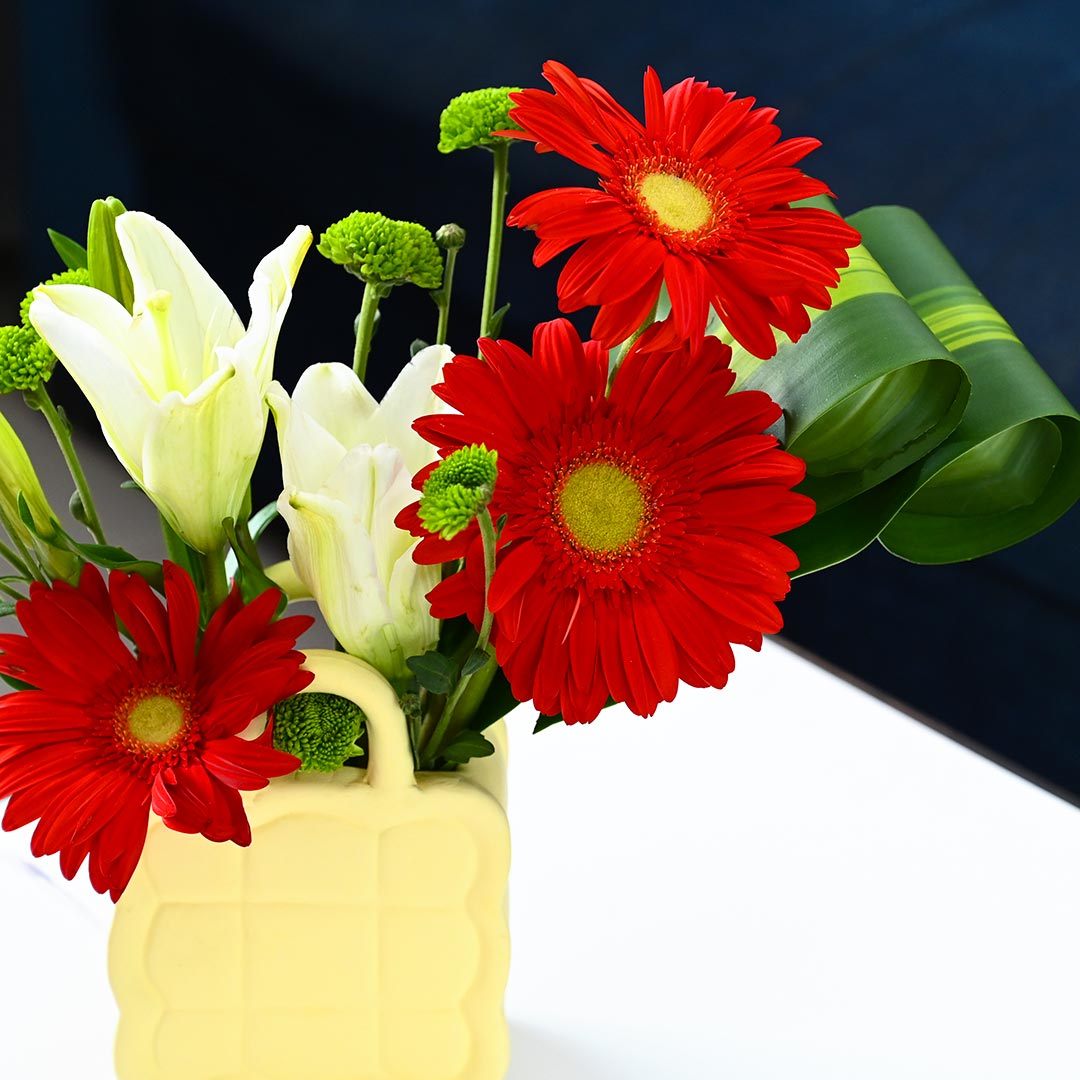 Cheerful Gerbera-Lily Bouquet