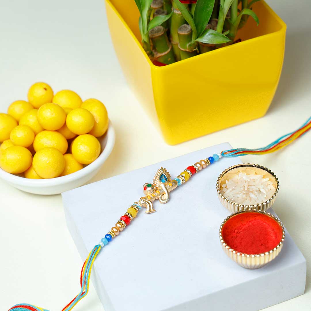 Divine Rakhi With Lucky Bamboo & Dragees