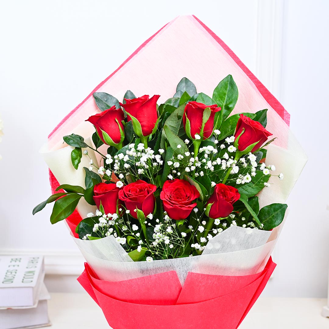 Double-layered Red Rose Bouquet