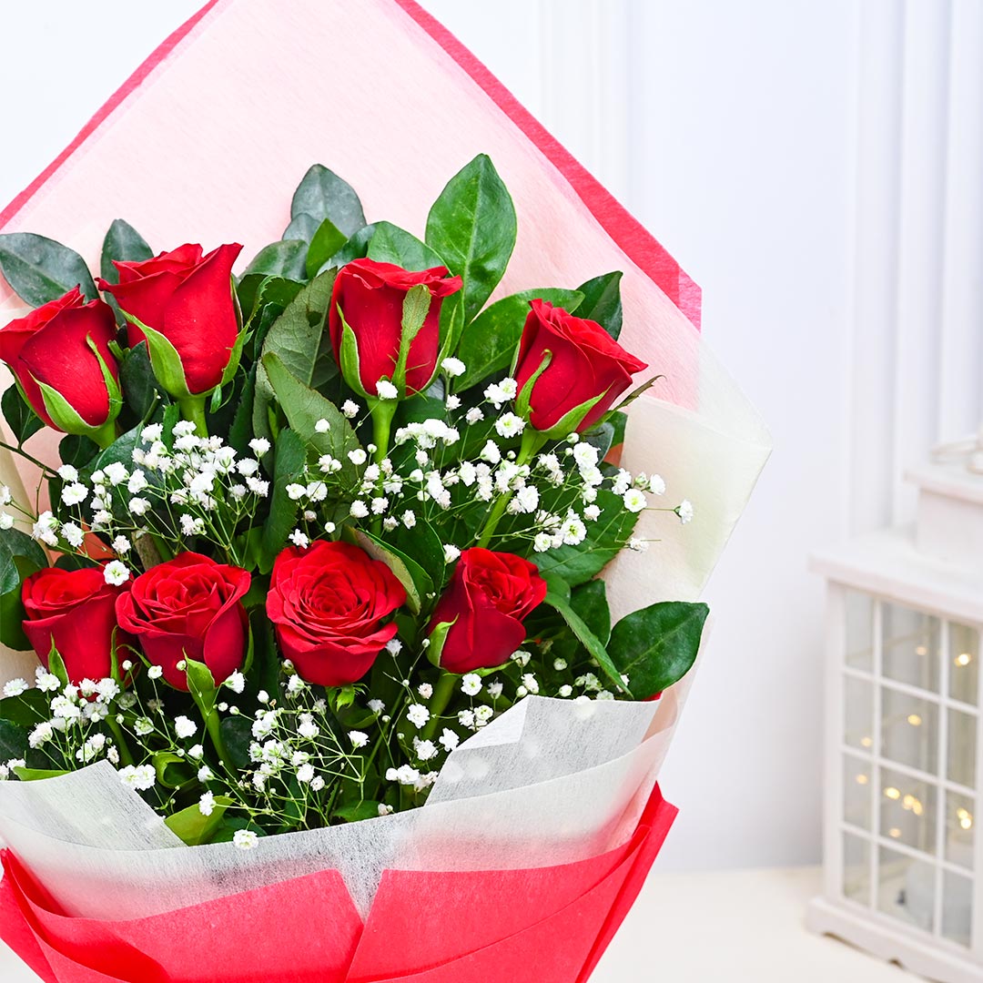 Double-layered Red Rose Bouquet