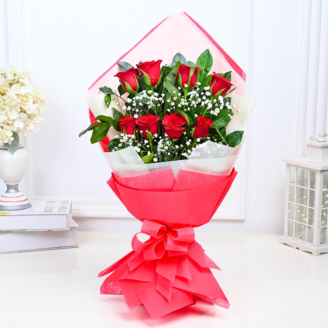 Double-layered Red Rose Bouquet Online