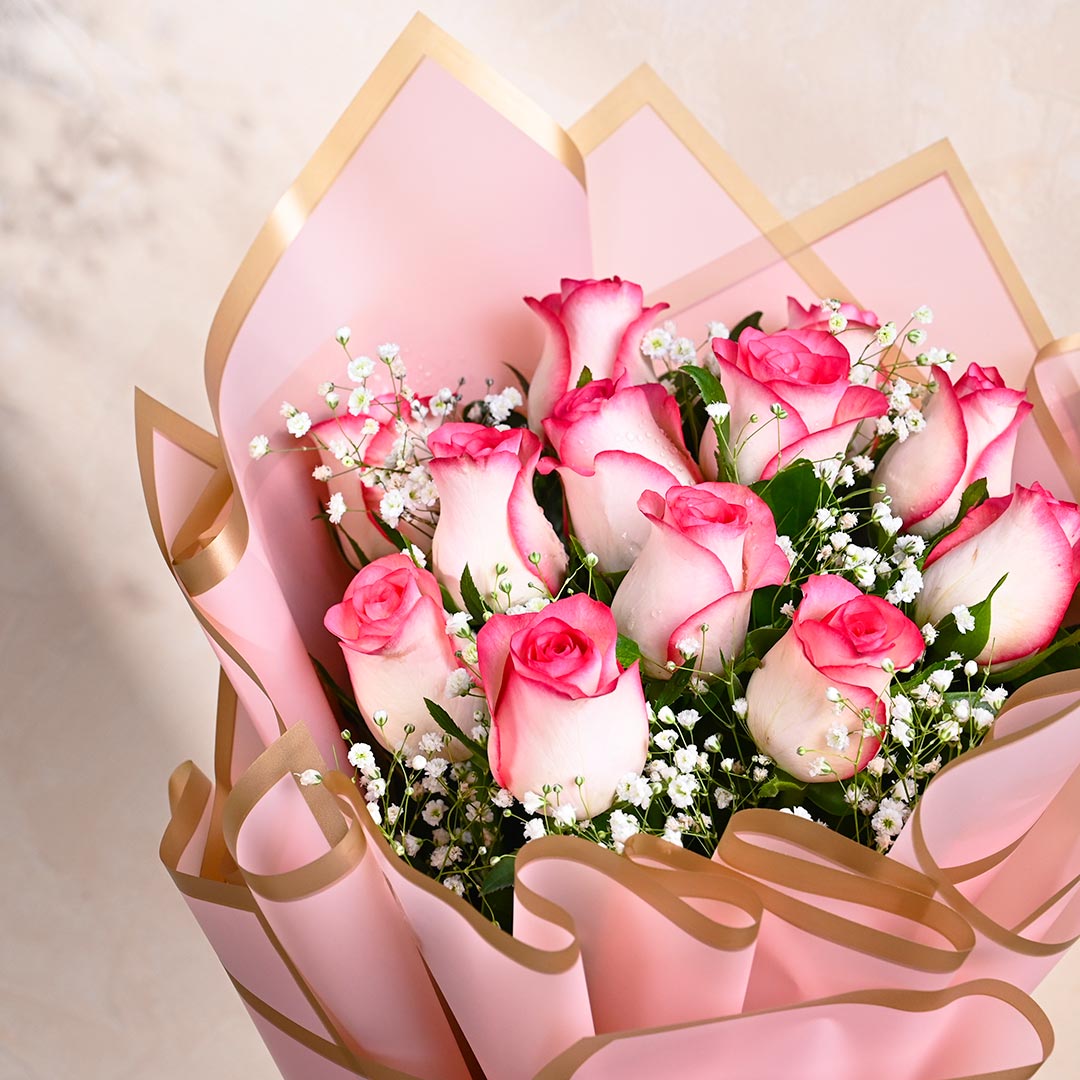 Elegant Arrangement Of Pink Roses