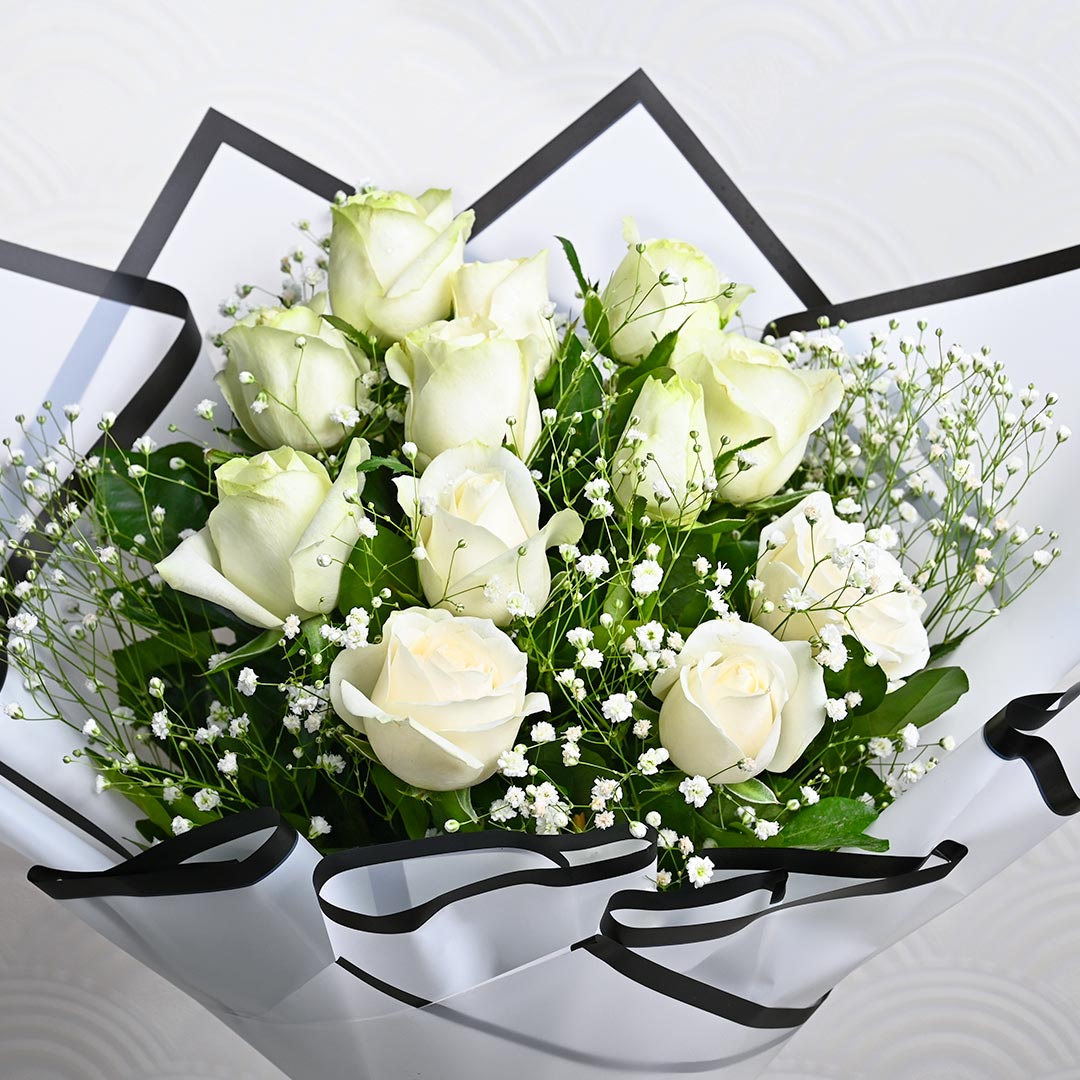 Eternity White Roses Bouquet