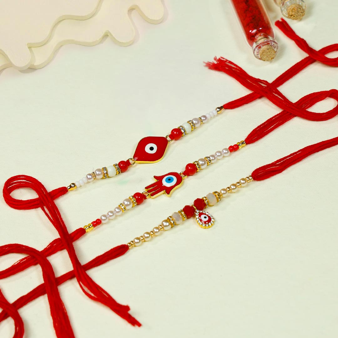 Evil Eye Rakhi Set with Mixed dry Fruits