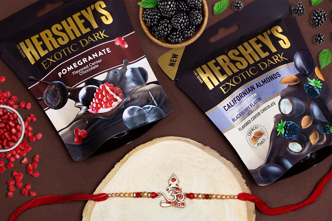 Hersheys Tastefeul Bars And Om Rakhi Set