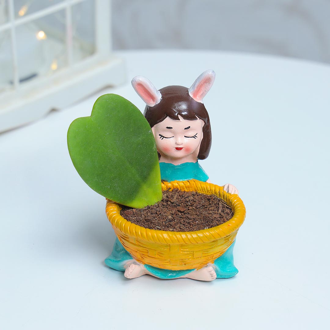 Hoya Heart In Adorable Girl Planter