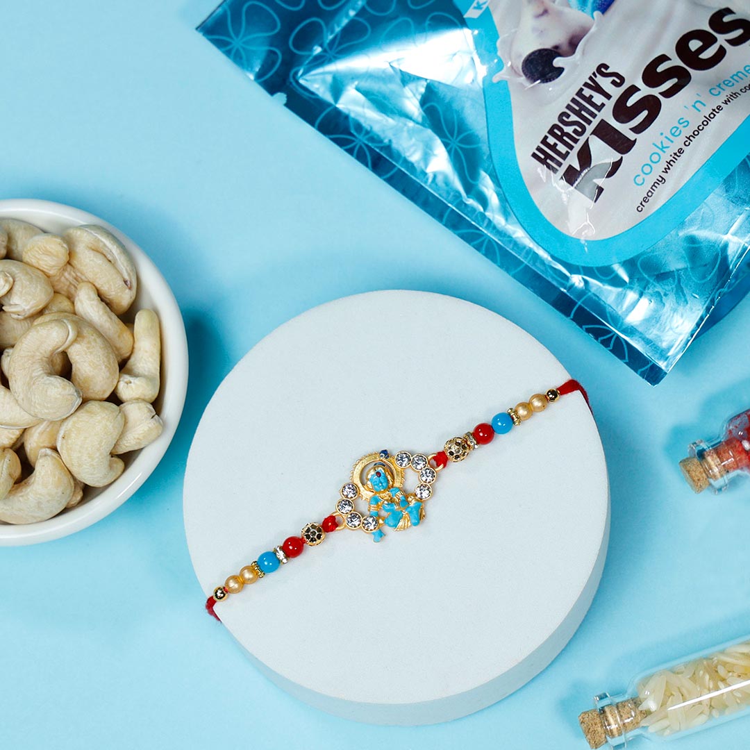 Little Krishna Rakhi With Dry Fruits & Hershey's Chocolate