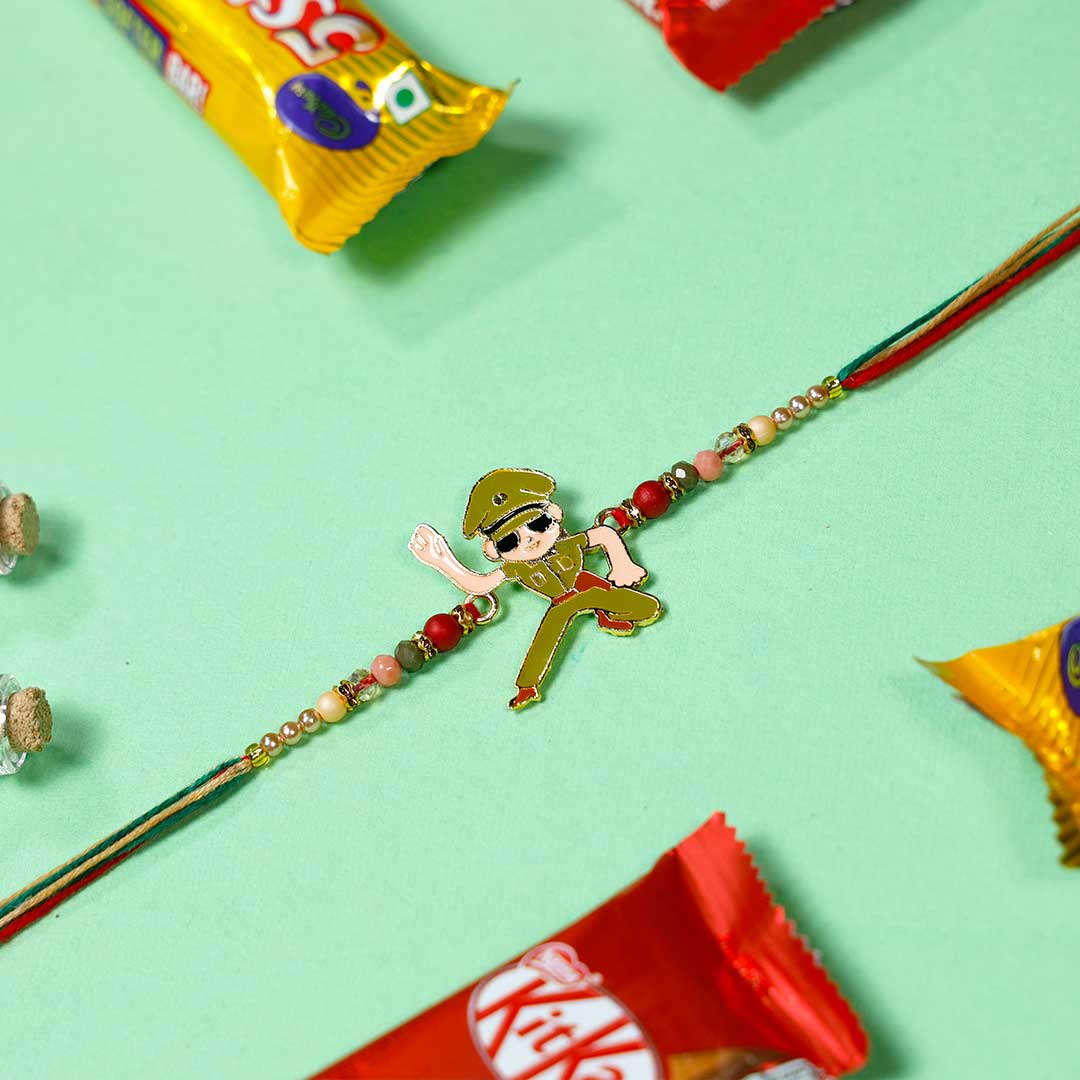 Little Singham Rakhi With Chocolates