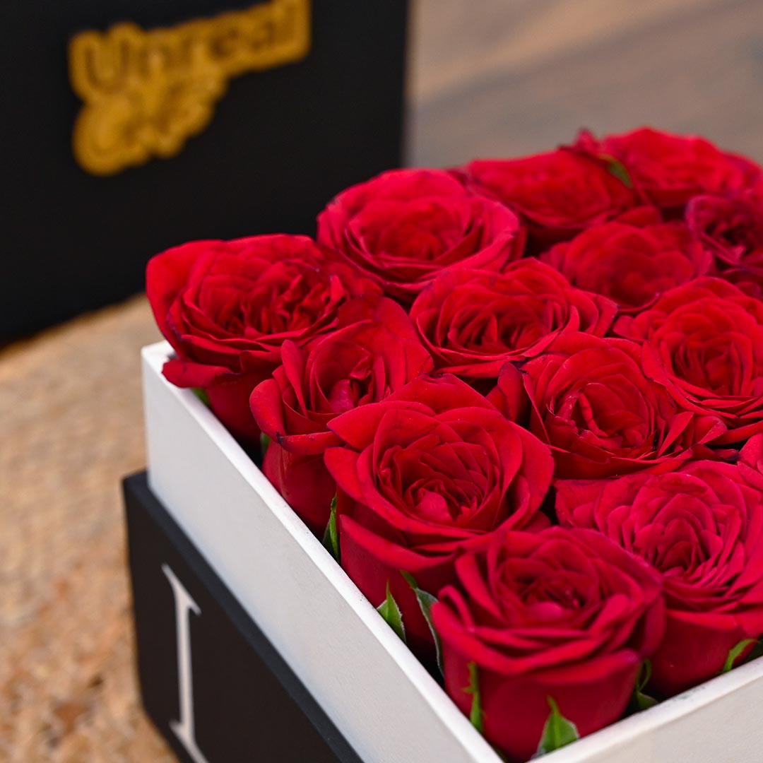 LOVE Box Full Of Red Roses