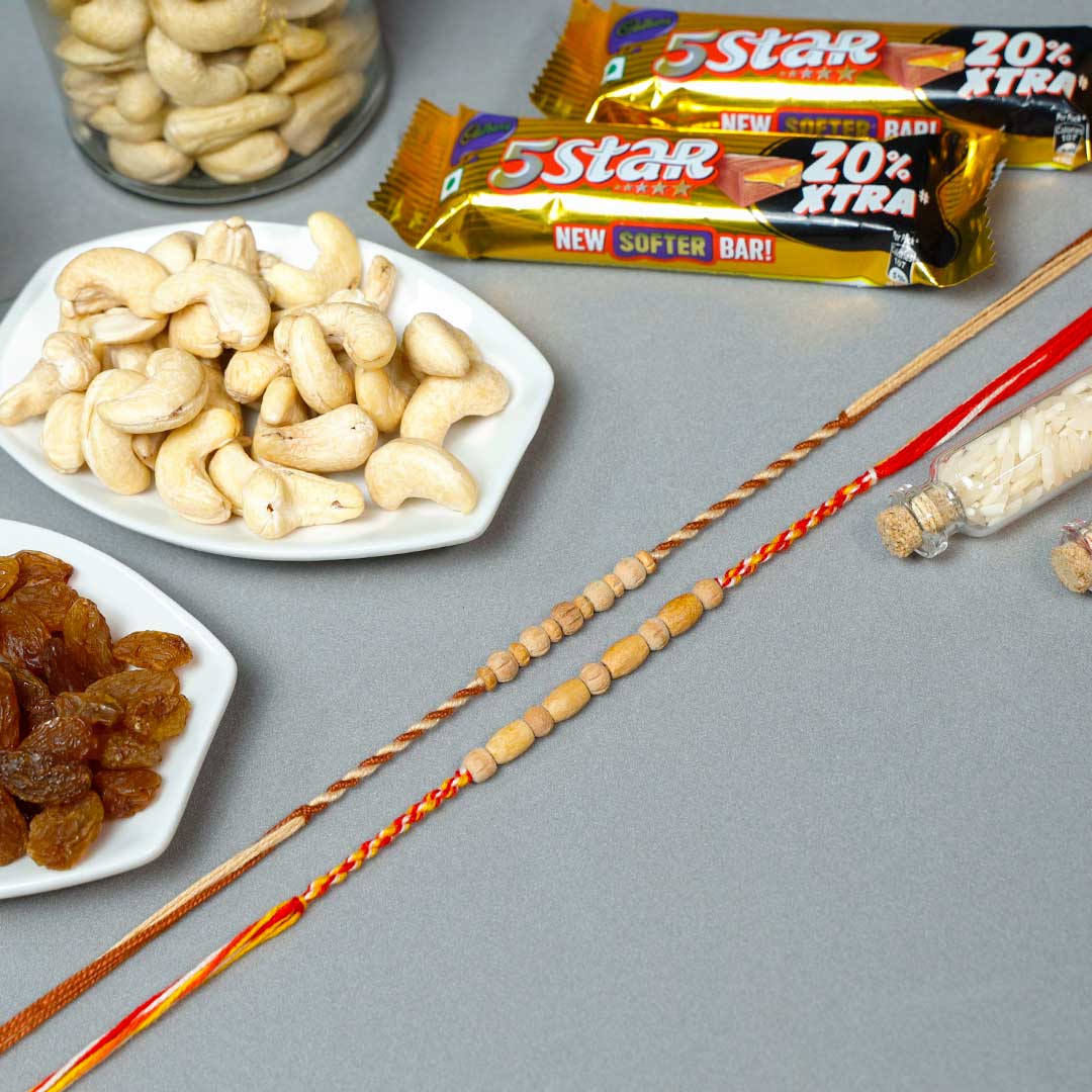 Mauli Rakhi Set with 5-star & Dry Fruits