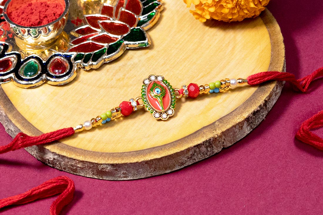 Mor Pankh Colorful Rakhi