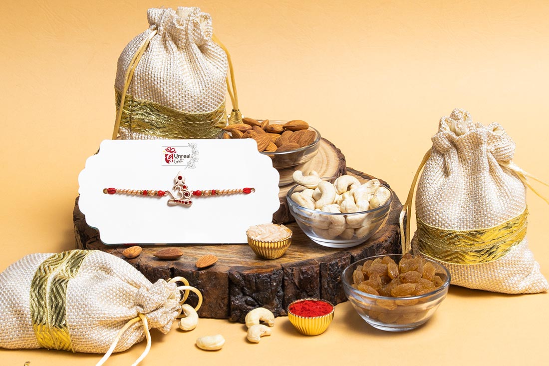 Om Rakhi With Dry Fruit