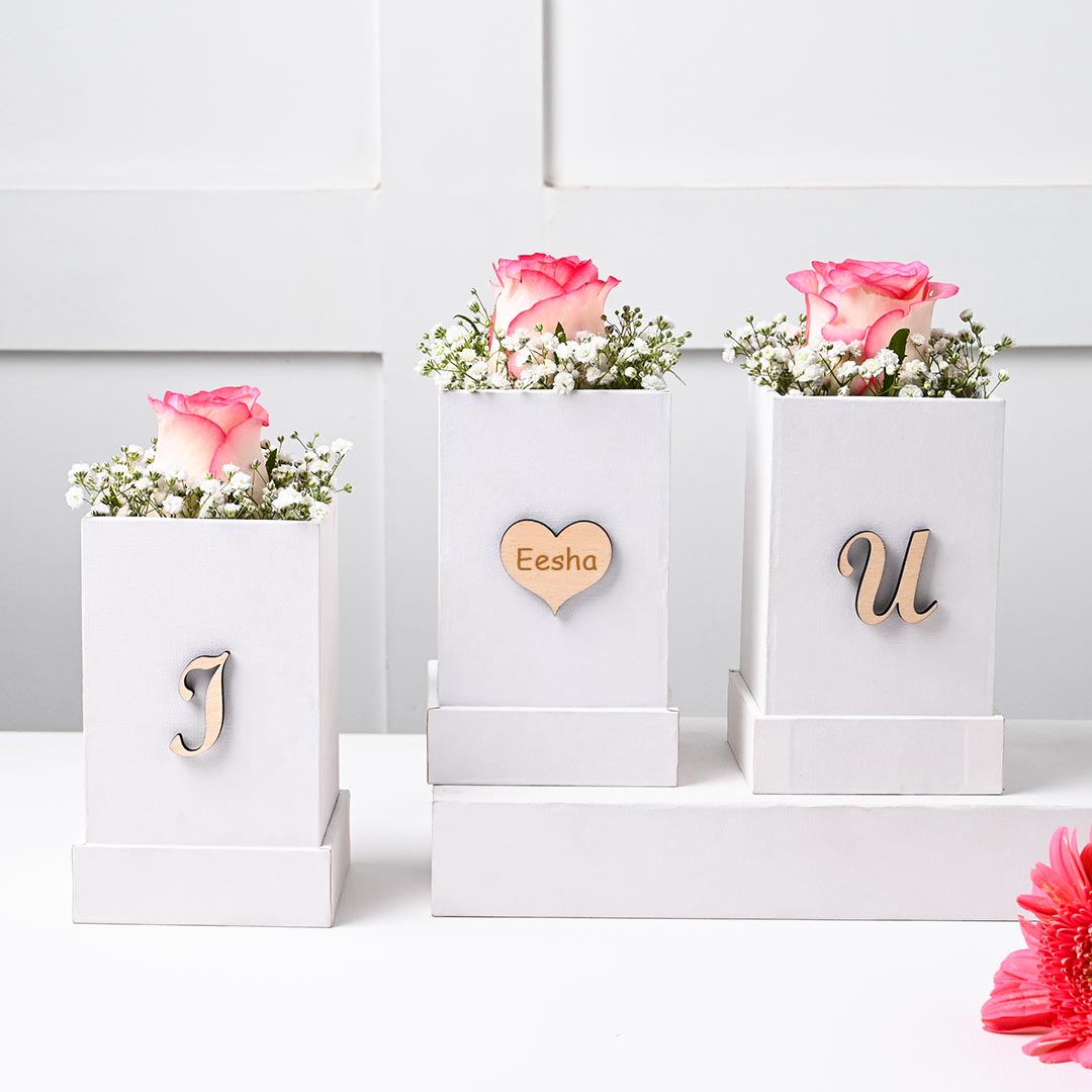 Personalised Pink Roses Wrapped In Love