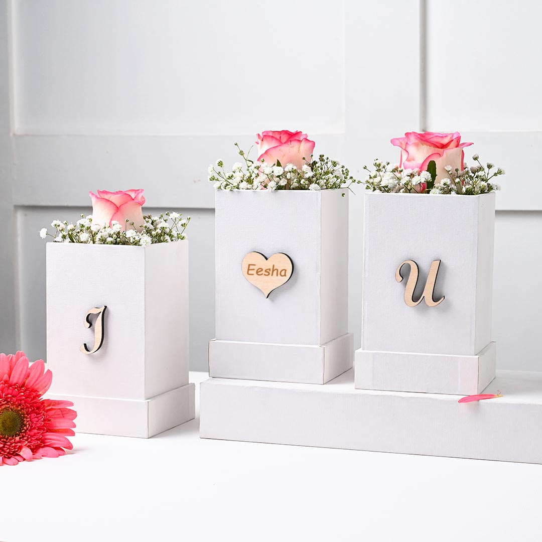 Personalised Pink Roses Wrapped In Love