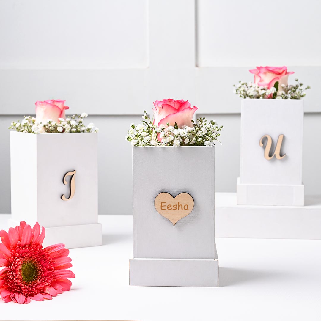 Personalised Pink Roses Wrapped In Love