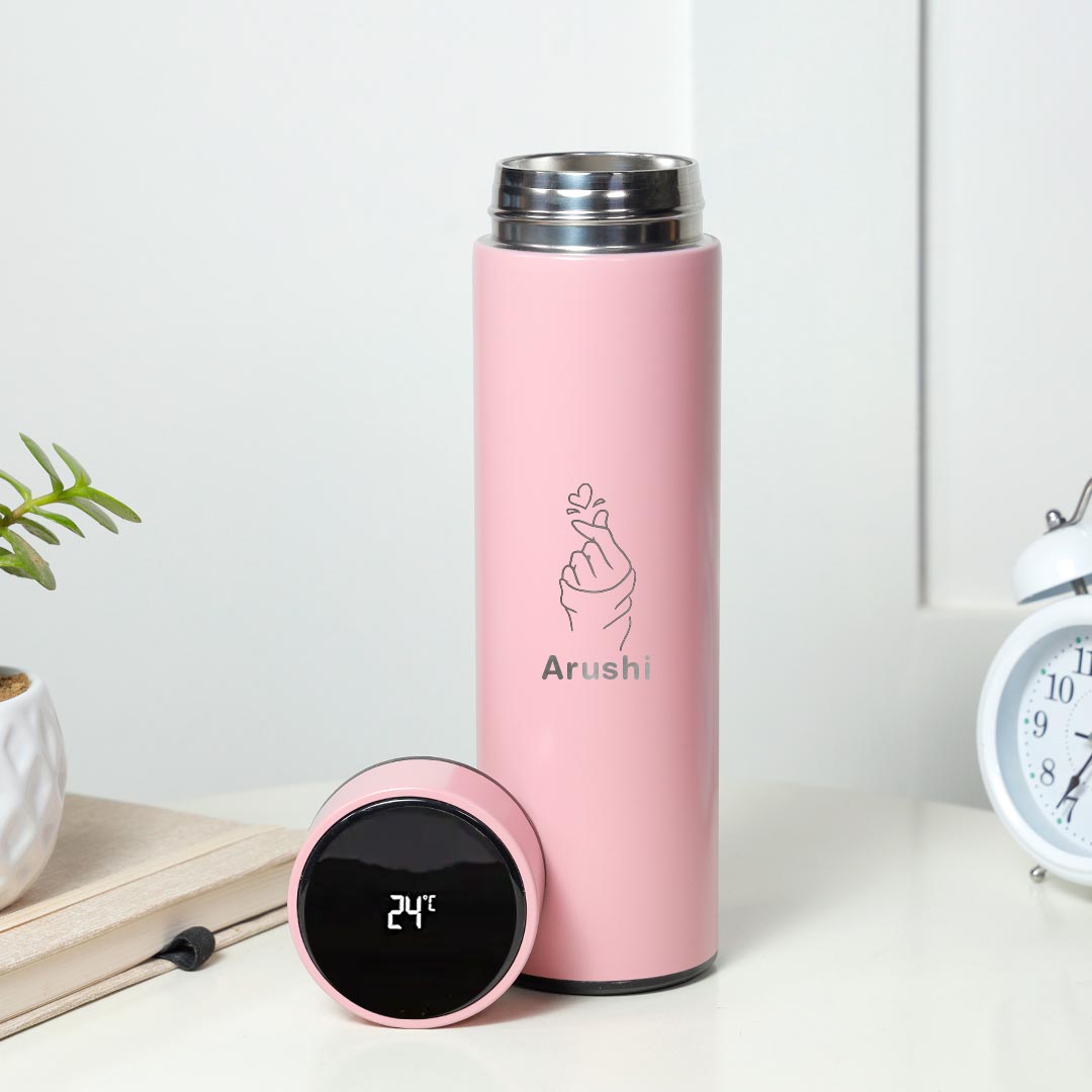 Personalised Temperature Hydration Pink Bottle