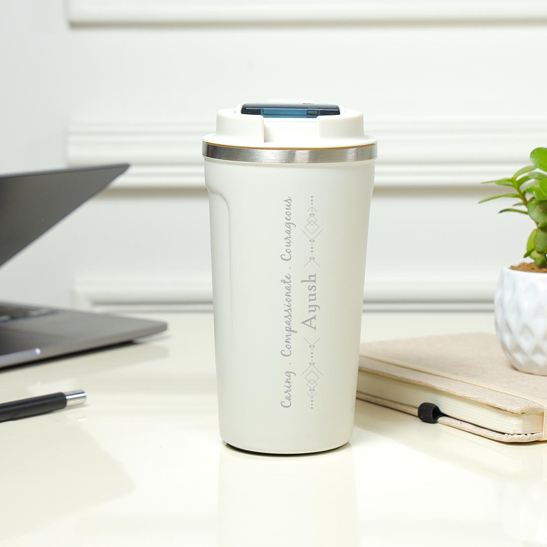 Send Personalized Compliments White Elegant Tumbler Online