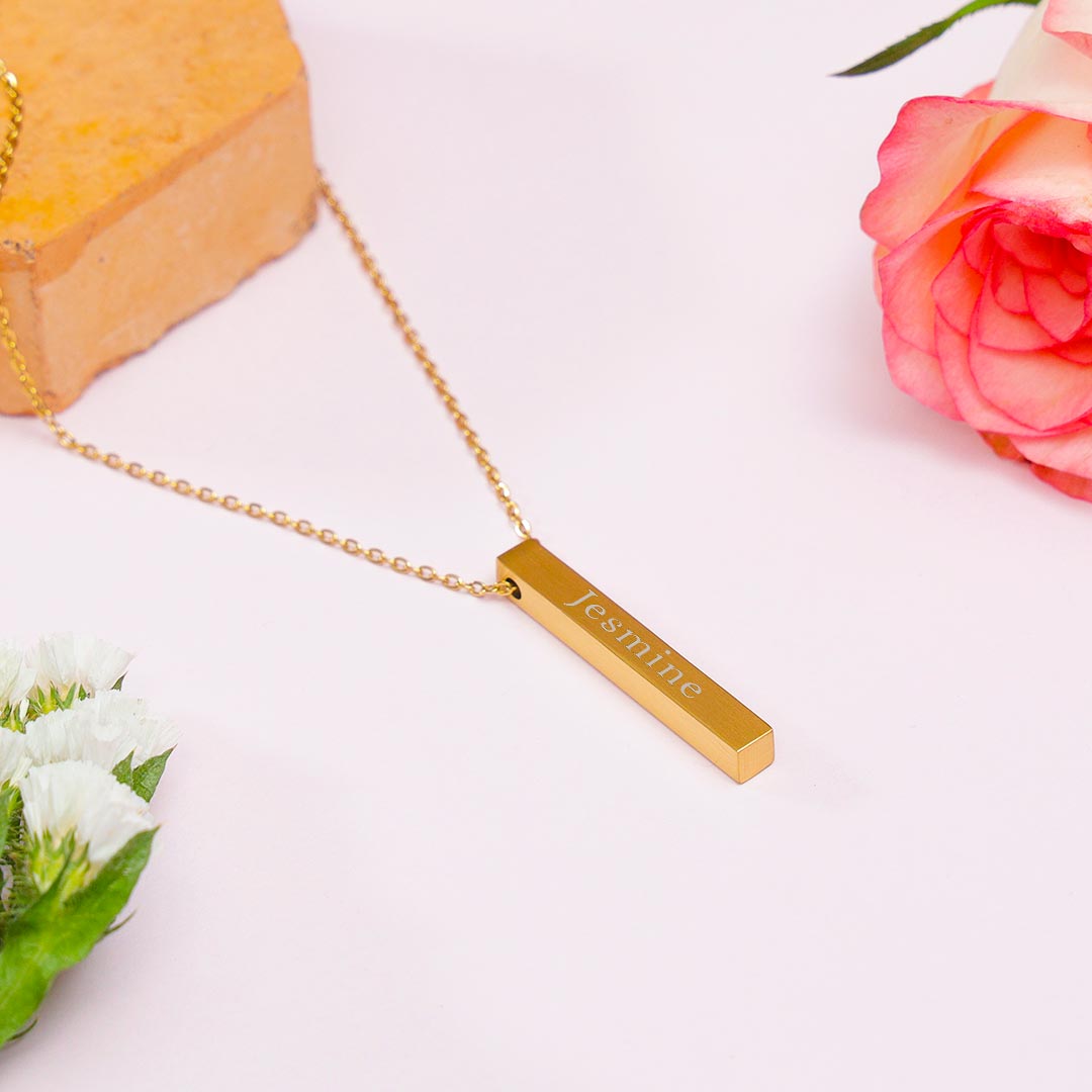 Personalized Golden Cubic pendant