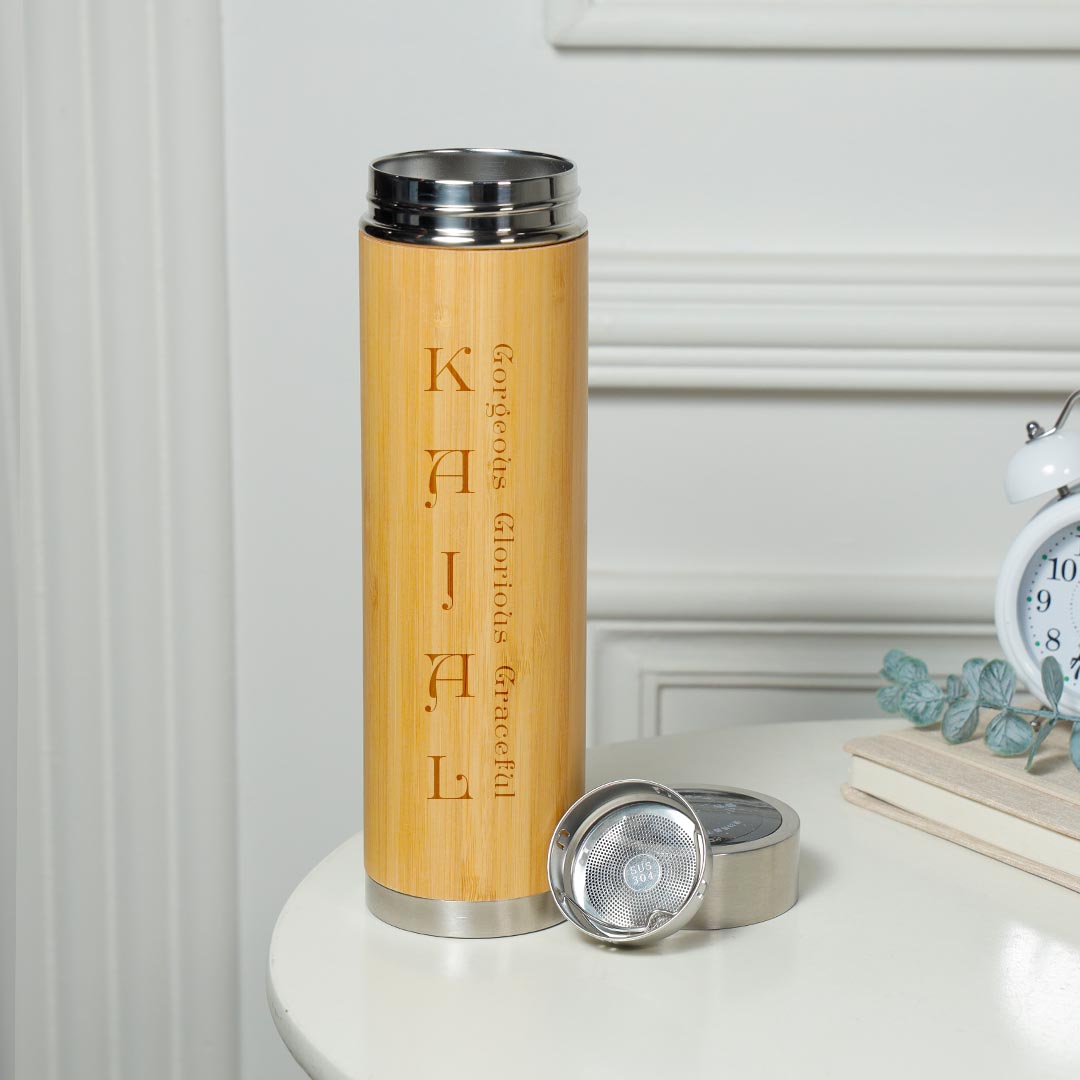 Personalized Gorgeous Bamboo Flask