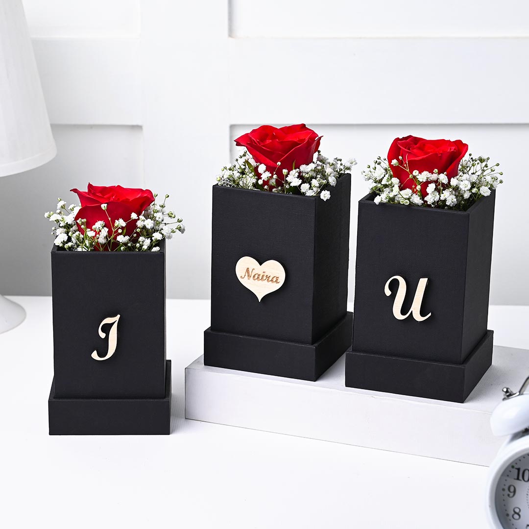 Personalized I Love You Red Roses