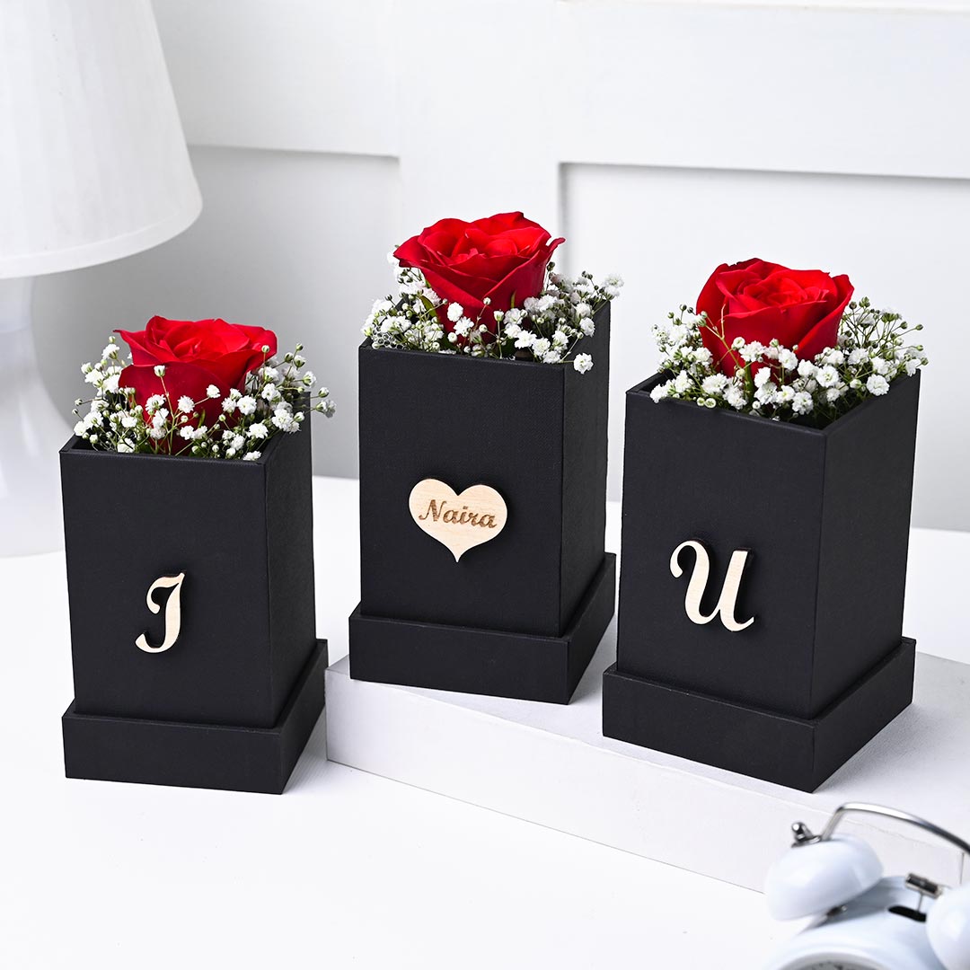 Personalized I Love You Red Roses