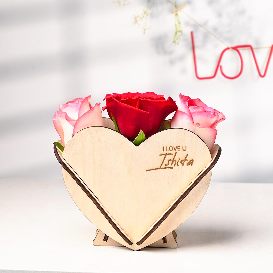 Send Personalized Love Wrapped In Heart Online