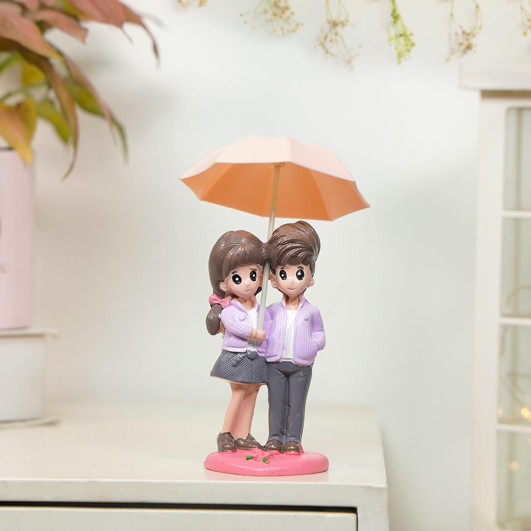 Personalized Lovely Pink Syngonium Plant N Cute Umbrella Couple