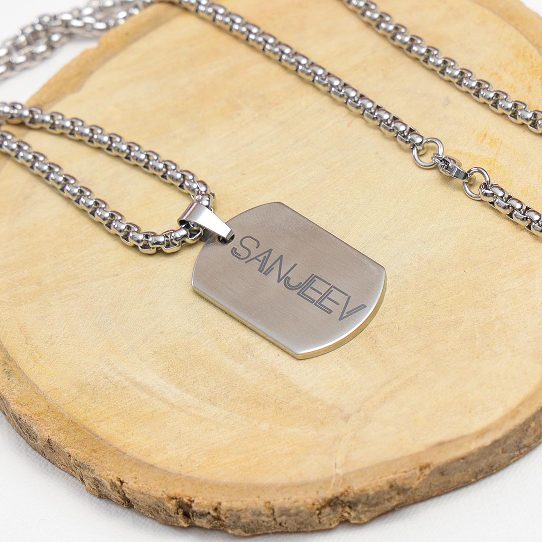 Personalized Men's Antique Pendant With Chain