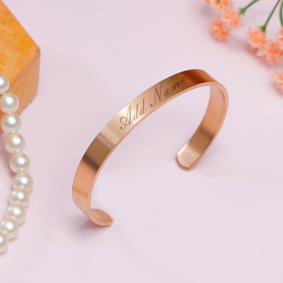 Personalized Rose Gold Cuff Bracelet