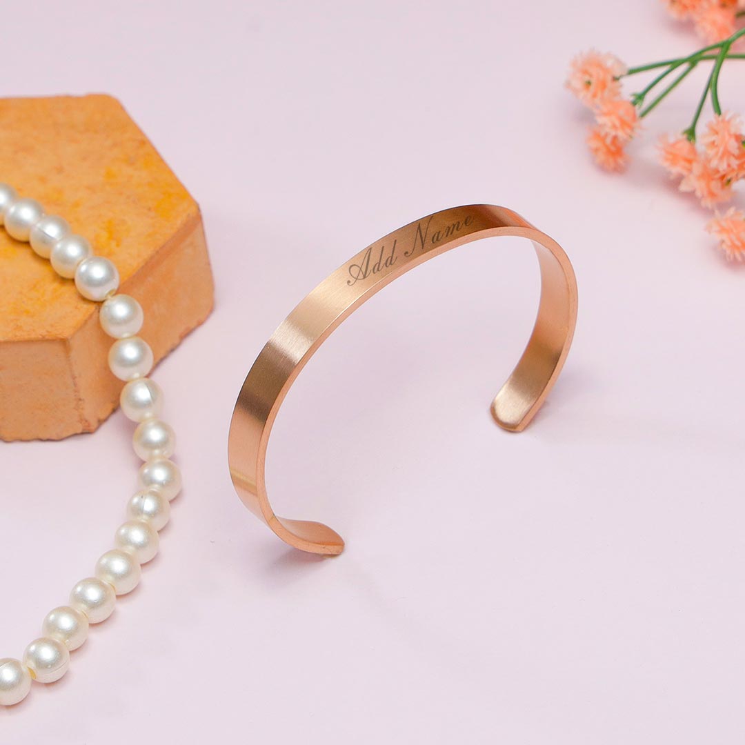 Personalized Rose Gold Cuff Bracelet