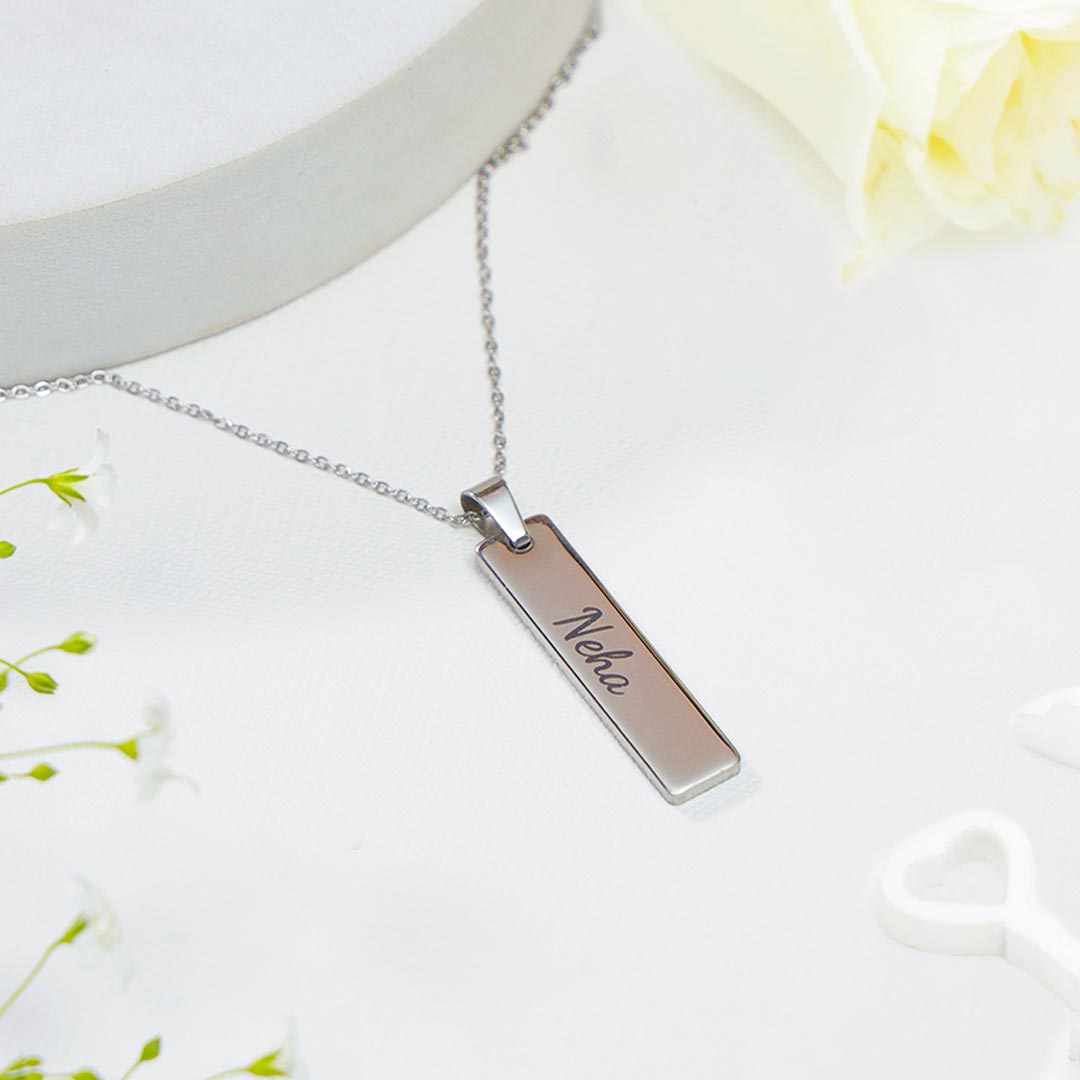 Personalized Silver chain with pendant