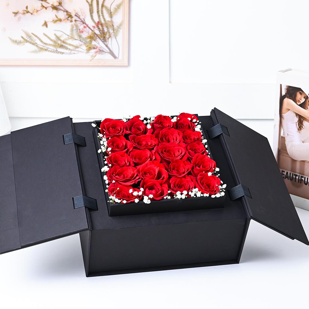 Red Rose In Premium Liftup Box