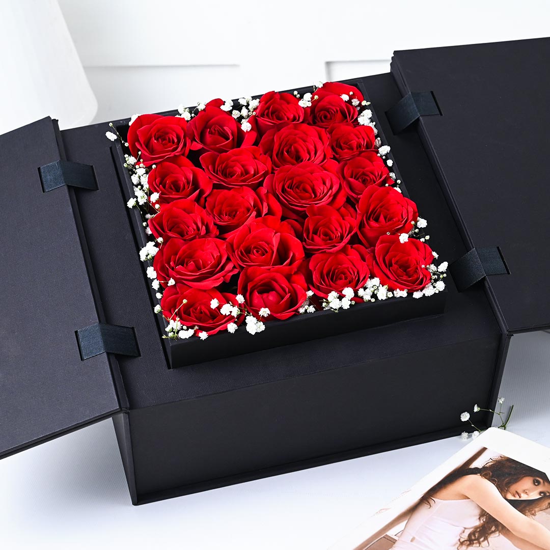 Red Rose In Premium Liftup Box