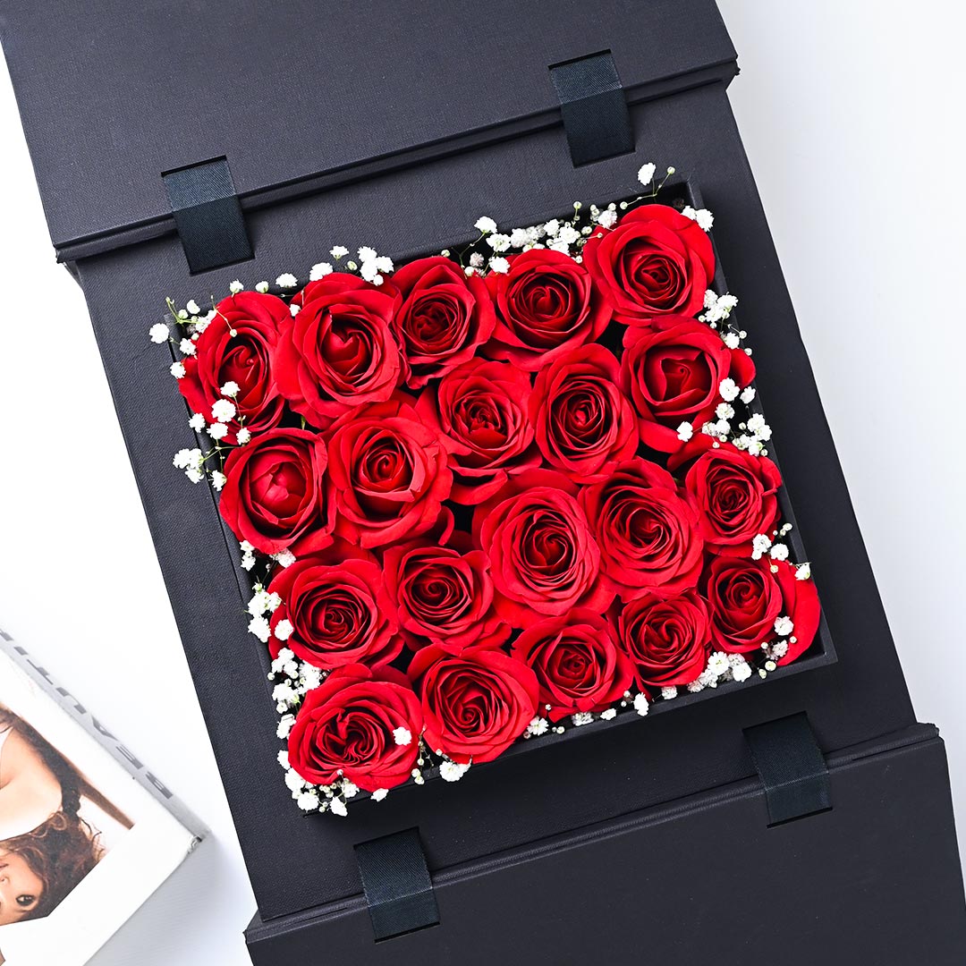 Red Rose In Premium Liftup Box