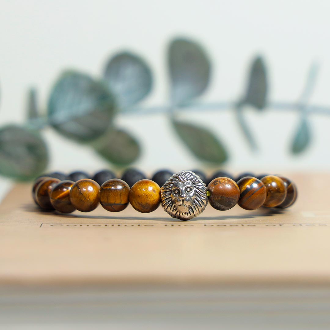 Tiger Eye With Lava Bracelet